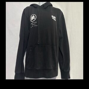 American Eagle Black Graphic Hoodie Sweatshirt-Size L